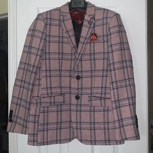 Kids Ellie Balleh Pink Plaid Blazer